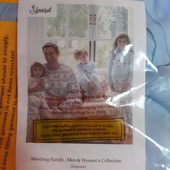 Leveret Light Blue Matching Family Pajama Set Size 10Y NWT Novelty Sleepwear - Picture 4 of 7